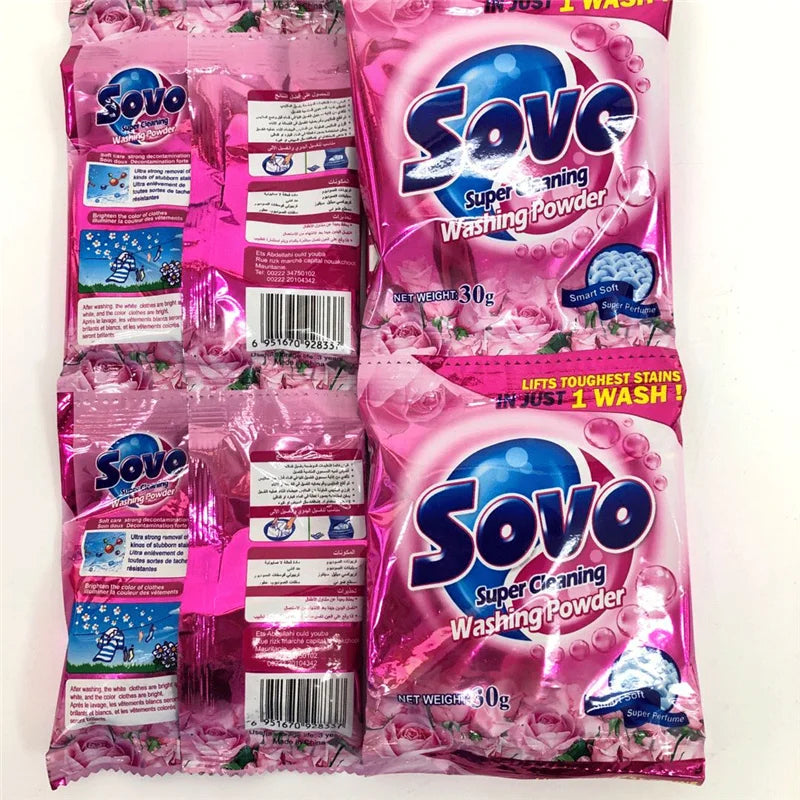 Factory Wholesale OEM SOVO Portable Detergent Soap Powder Strips Unscented Eco Friendly Wash Powder