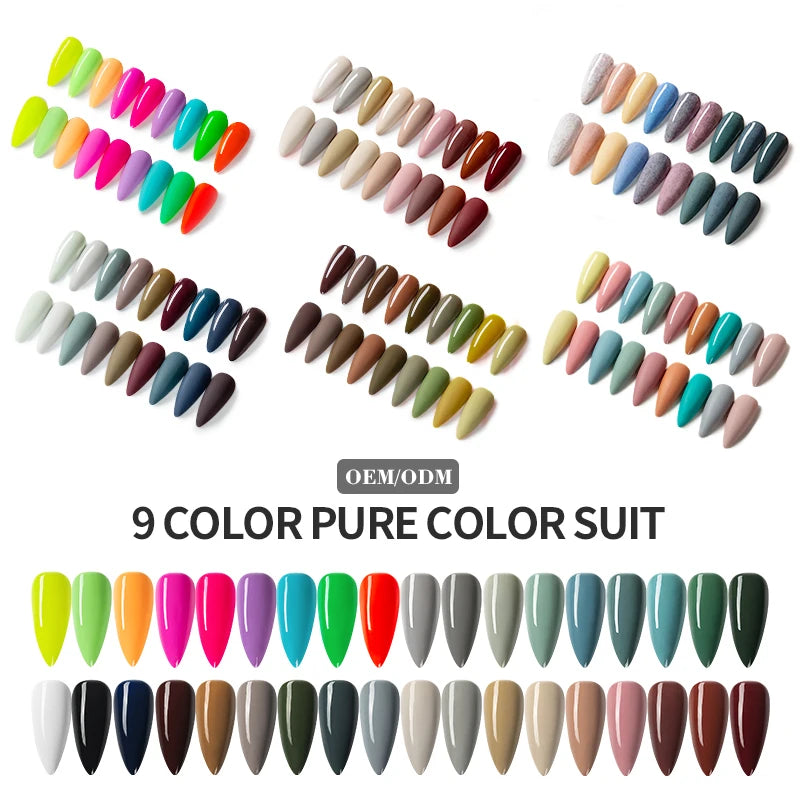 JTING New Popular 9 Color Series Solid Color UV LED Nail Polish Gel Soak off Nail Paint 15ml for Nail Salo MegaBDM