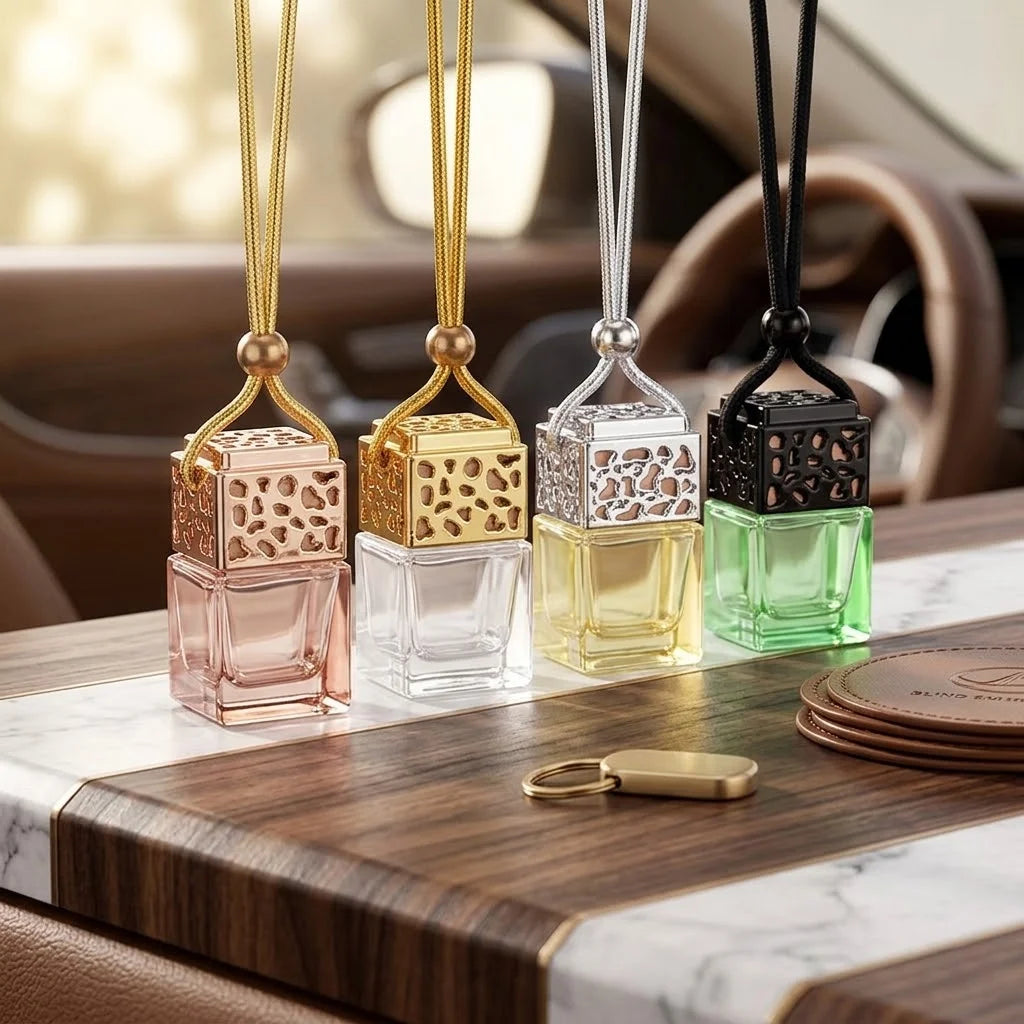 Wooden Cap Hanging Diffuser Car Perfume Bottle Wooden Cap Car Diffuser Bottle Car Diffuser Empty Bottle with Wood Cap