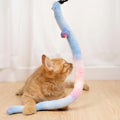 Super Cute Caterpillar Teaser cat Toy Wand with Colorful Big Eyes PVC Rod Chew-resistant Plush Toy Factory Wholesale cat Toy