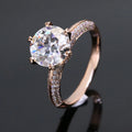 Luxury Design Eternity 18k Rose Gold Engagement Ring Round Brillant Cut Gold 3carats Moissanite Diamond Ring for Women Wedding