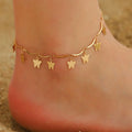 Fashion Korean Brass Alloy butterfly Star Heart Charm Dangles Anklet Foot Ankle Bracelet Jewelry