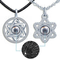 Couple Projection Necklace Star of David I Love You S999 Pure Silver Token of Love