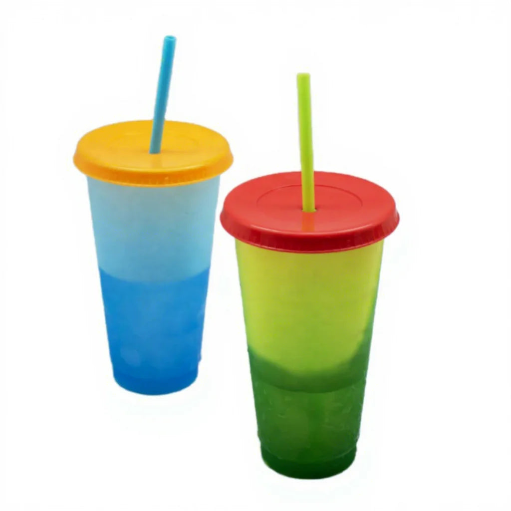 2026 China LOW MOQ Customized logo Hot Sell Novelty Plastic 24oz Reusable Color Changing Tumbler Cold Drinking Cup