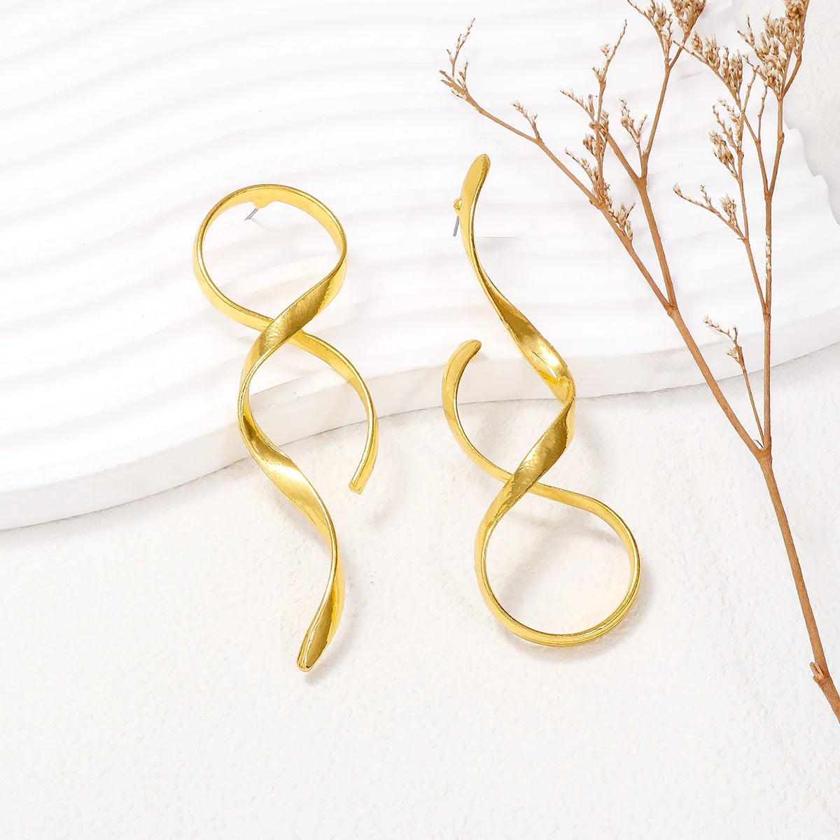 ZA Vintage Gold Silver Metal Circle Stud Earrings Women's Hoop-Shaped Textured Statement Ear Jewelry Irregular Drop Fashion