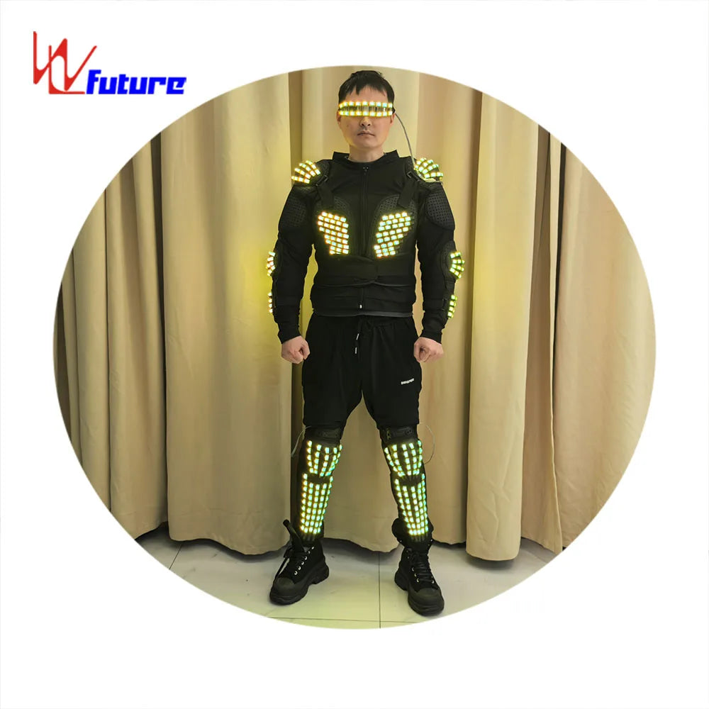 433 Customized LED Pixel Jackets and Glasses for Stage Performances Reenactment Attire Costumes