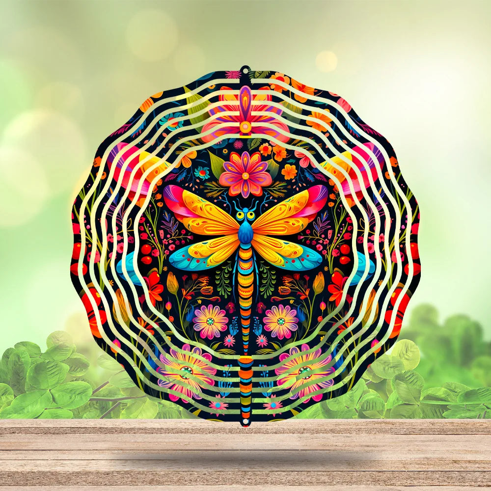 Cross-Border New Product Geometric 3D Wind Spinner Outdoor Metal Craft Garden Hanging Decoration Stylish Windmill Wind Chime