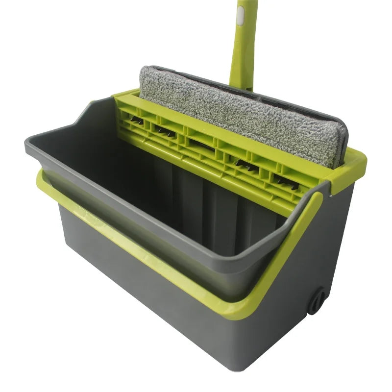 DOOSO Flat Mop with Bucket Microfiber Cloth Cleaning Floor Cleaning Kits Dust Floor Mop