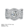 Trendy Fashion Bridal 925 Silver Jewelry Wedding Ring Set for Women CZ Engagement Rings Set
