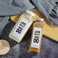 8oz 12oz 16 oz Empty French Square Glass Bottle for Coffee Smoothies Milk Juice With Screw Caps
