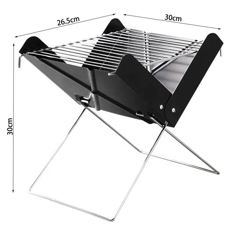 Korean Style X-shaped Mini Outdoor Barbecue Grill Portable and Folding Charcoal Bbq Grill for Camping Outdoor Party