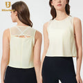 RTS Fashion Quick Dry Breathable Lace Hollow Sports Running Fitness  Sleeveless Tank Tops Sports Casual Vest