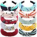 Factory Wholesale Korean Style Hair Accessories Ladies Knotted Hair Hoop Fashion Printing Cross Satin Chiffon Face Wash Headband