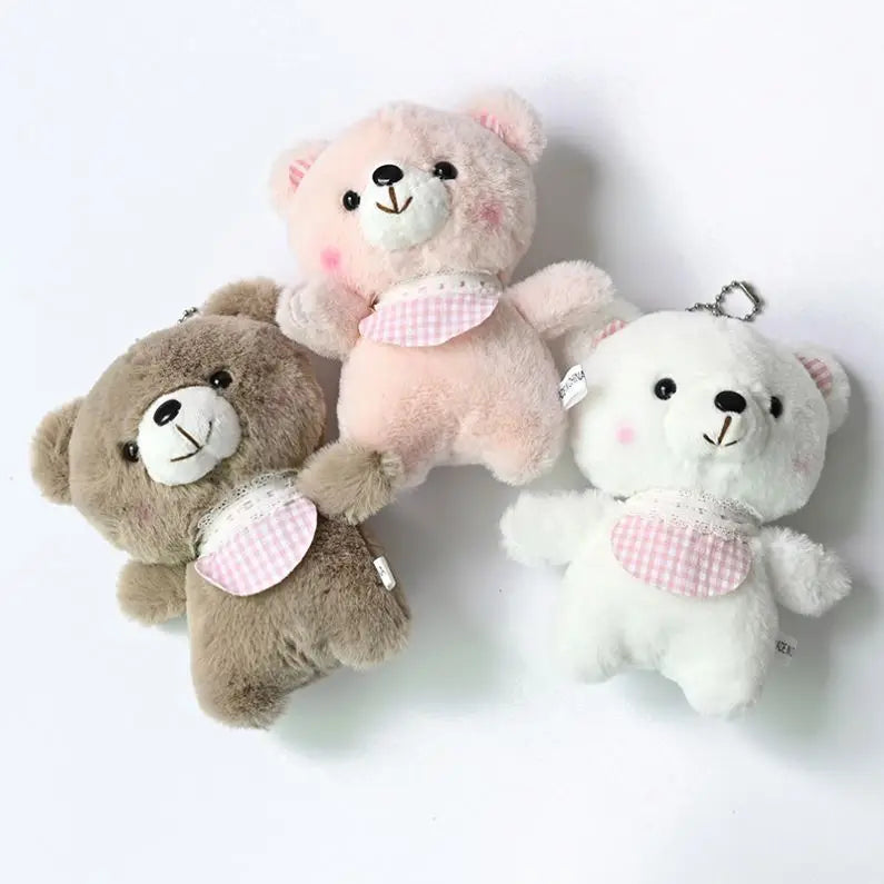 Mini Tiny Bellyband Bear Plush Toy Keychain Kawaii Plush Stuffed Animal Keyring Cute Doll Bag Soft Pendants Rabbit Key Chains