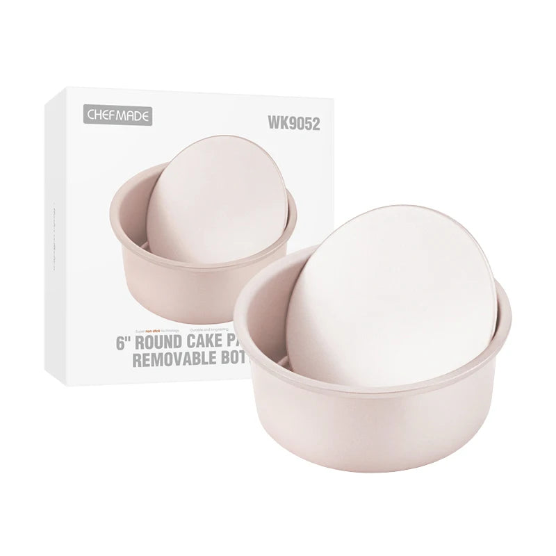 CHEFMADE WK9052 Kitchen Bakeware 6-Inch Carbon Steel Chiffon Round Baking Pastry Mould Cake Tray Pan With Loose Bottom