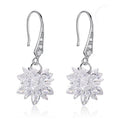 2025 Elegant Dangle Earrings Silver 925 Sterling Shining Ice Flower Wire Fine Jewelry