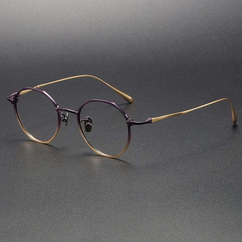 Bagua Wholesale Clear Lens Gold Eyeglasses Frames Metal Optical Frame Gold Retro Glasses