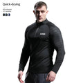 Long Sleeved Half Zipper Quick-drying Elasticity Gym Fitness Tracksuits for Men