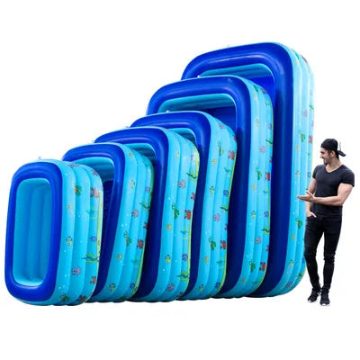 Popular Design Rectangular Inflatable Cartoon High-quality PVC Swimming Pool for Kids Outdoor