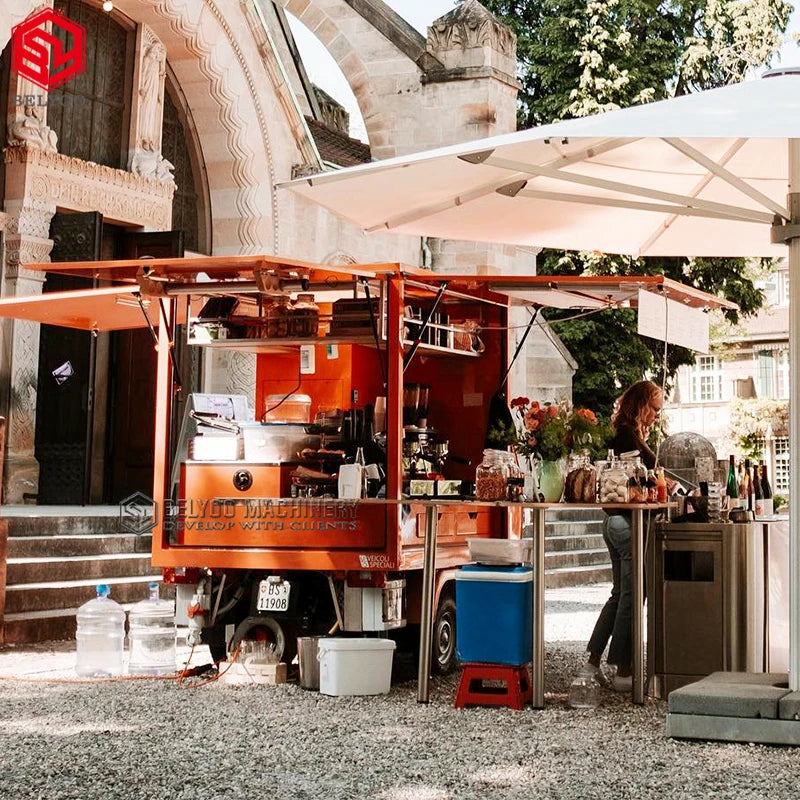 Electric Food Cart Hot Dog Stand Pizza Restaurant Motorcycle Ice Cream Tricycle Food Cart Bicycle Food Truck with Full Kitchen