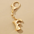 Wholesale Gold Plated Bubble Ballon Initial Charms Bag Accessories Keyring Golden Metal Letter Keychain
