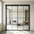 Classic European Style Decorative Grille Elegant Household Partition Aluminum Glass Soundproof Sliding Door for Houses