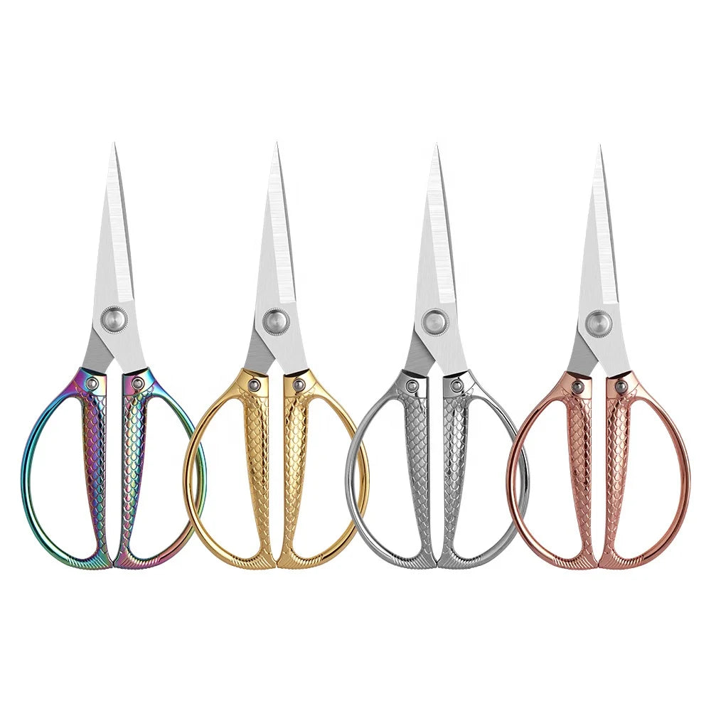 Fishing Shape Scissors Embroidery Scissors Stainless Steel Sharp Stork Scissors for Sewing Crafting Art Work Threading