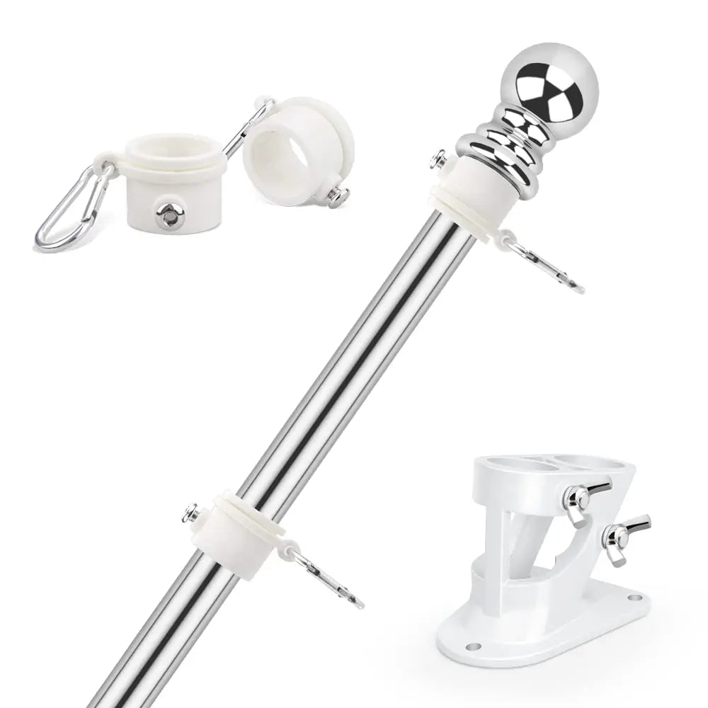 Stainless Steel Wall-Mounted Flag Pole - 5-Foot Length