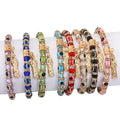 Colorful Elastic Rope Adjustable Crystal Alloy Evil Eye  Religious San Judas Bracelet