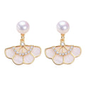 2024 Women's S925 Silver Needle Freshwater Pearl Stud Earrings Fine Jewelry