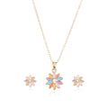Fashionable Zinc Alloy Enameled Flower Jewelry Sets for Girls