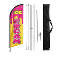 Wholesale Custom Beach Flag Teardrop Ice Cream Swooper China Made MOQ 2 Pieces Advertising Feather Banner Polyester/Nylon