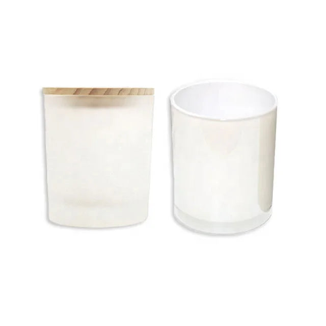 FENGJUN Custom Soy Wax White Empty Chic Candle Jar Glass Luxury Empty Jars for Christmas Functional Candle Cup
