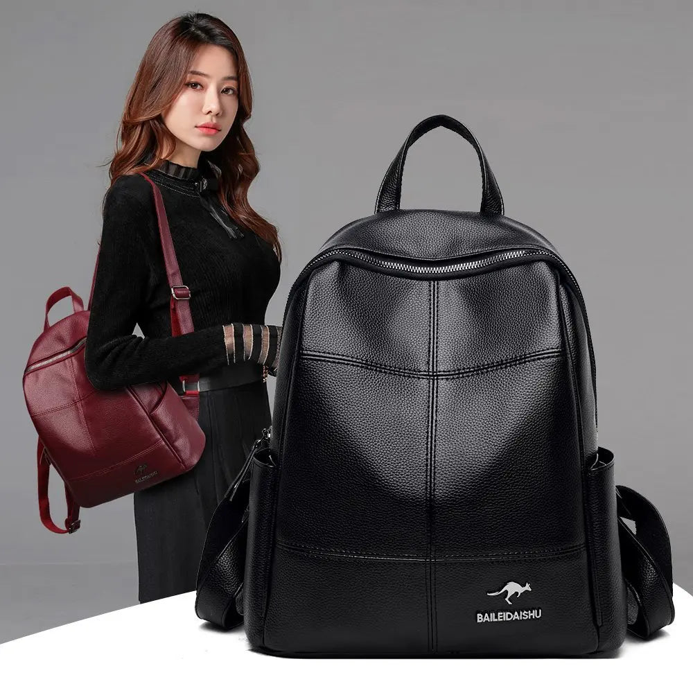 Top Seller AntI- Theft Women Backpack Pu Ladies Back Bag Backpacks for Ladies Fashionable School