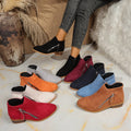2024 Autumn Winter Women's Suede Double Zipper Short Boots New European American Style Plus Size for Foreign Trade MegaBDM
