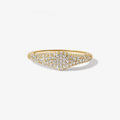 LOZRUNV Custom 925 Sterling Silver Full Pave Crystal Small Signet Ring Women