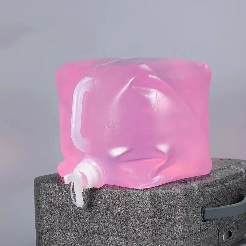 Wholesale Portable 10L 15L 20L Square Folding Translucent Soft Plastic Water Bucket Outdoor Car Faucet Liquid Storage Pails