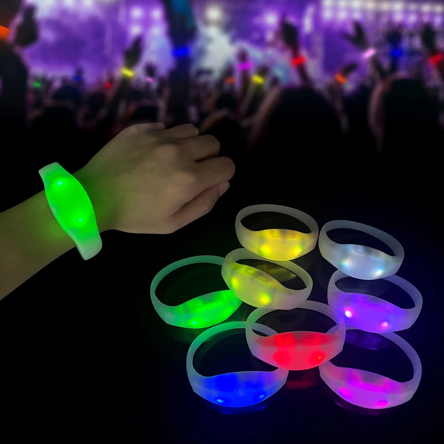 Party Custom 15 Color Remote Control Light up Wristband Led Bracelet for Concert