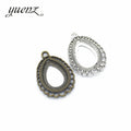 Yuenz 2 Colors Necklace Pendant Setting Cabochon Base Tray Bezel Blank Fit 18 * 13mm Water Drop Pendant Wholesale C16