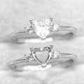 Sterling Silver 5*5mm Semi Mount Heart Shape Ring Empty Frame Blank Claws Setting S925 Base Without Center Stone for DIY Inlay