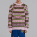 Custom Design Men's Long Sleeve Pullover Winter Sweater Breathable Fuzzy Woolen Cashmere Knitted Knitwear Crew Neck Mohair Logo
