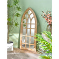 Innova Home Decorative Large Window Frame Shaped Wooden Glass Wall Mirror for Living Room