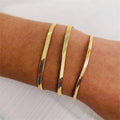 Wholesale Custom 18K Gold Plated Stainless Steel Minimalist Jewelry Bulk 3Mm 4Mm 5Mm Flat Herringbone Snake Chain