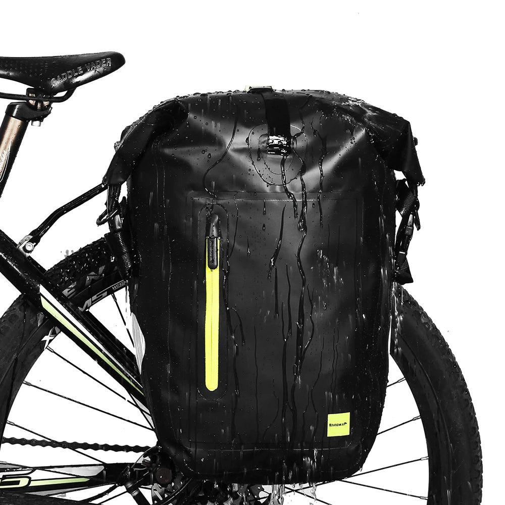 Rhinowalk 25L Waterproof Bike Saddle Bag MTB Large Urban Road Cycle Rear Rack Pack Bag