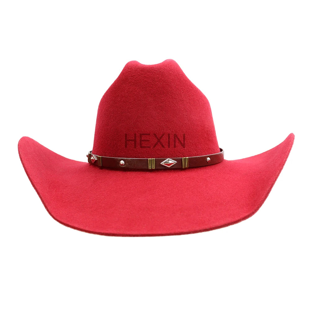 Wholesale High Quality Classic 100% Australian Wool Felt Wide Brim Casual Outdoor Sports Adjustable Unisex Fashion Western