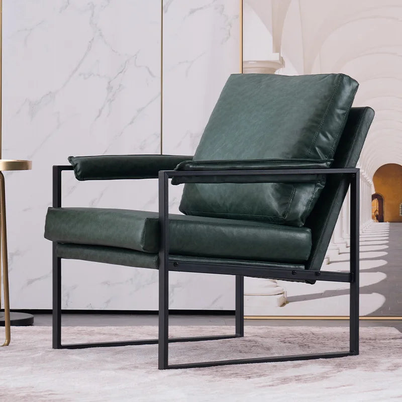 OKF High-End Minimalist Reclining Luxury Leisure Chair with Stainless Steel Frame for Bedroom Hotel or Villa