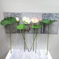 E07348 Park Wedding Decor 3D Plastic Lotus Flower Faux Plant Water Lily Artificial Lotus Flowers for Garden Decorations