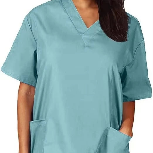 Scrubs Set for Women Joggers V-Neck Pocket Top Medical Uniforms Athletic Stretch Set Workwear S-3XL Sizes to Choose