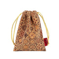 New Design Cosmetic Drawstring Pouch Cork Bag Drawstring Customized Small Portable Pouch Gold Drawstring Gift Bag LOGO