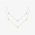 FUAMAY Fashion 18K Gold Plated Three Loves Heart Necklace 925 Silver Mini Heart Necklace With Zircon Women
